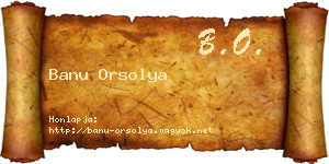 Banu Orsolya névjegykártya